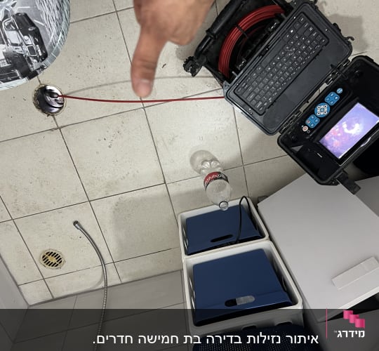 מערכת מצלמה לאיתור נזילות עם כבל אדום